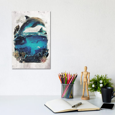 Dolphin Surreal by Barrett Biggers - Wrapped Canvas Print