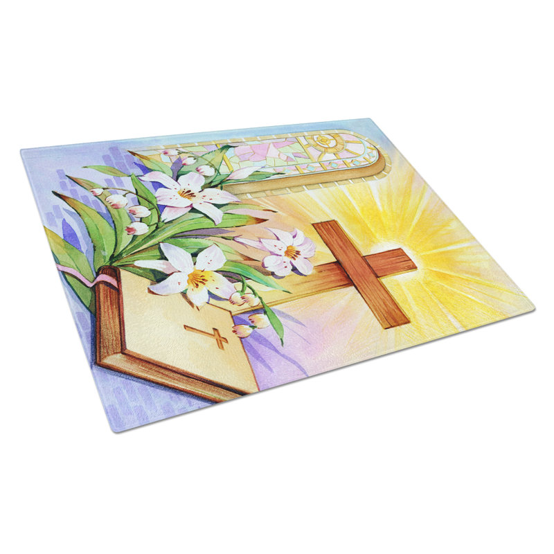 Planche à découper en verre de vitrail et biblique de pâques caroline