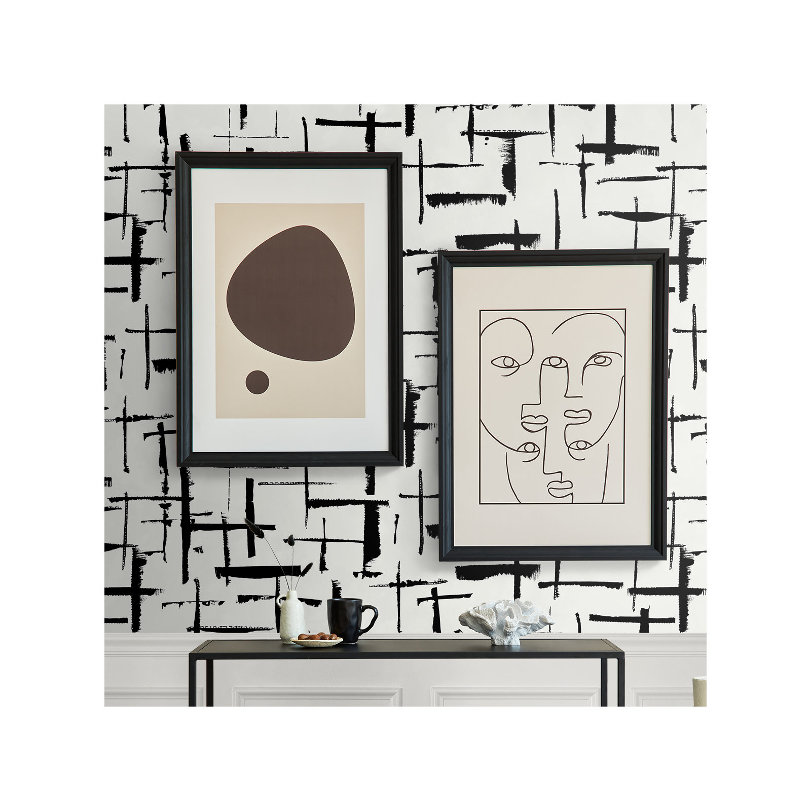 Niseko Modern Abstract Wallpaper, Obsidian