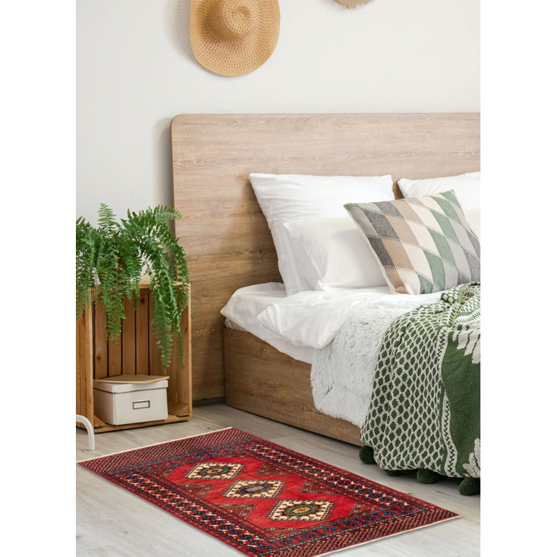 Tapis rouge Finha Peshawar Bokhara 2 pi 11 po x 4 pi 7 po