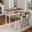Ensemble de table de bar 3 pièces, table de bar et chaises, ensemble de 2 avec structure en métal et support de rangement, table de hauteur de comptoir moderne avec 2 tabourets pour la cuisine, la salle à manger et le salon-103536411