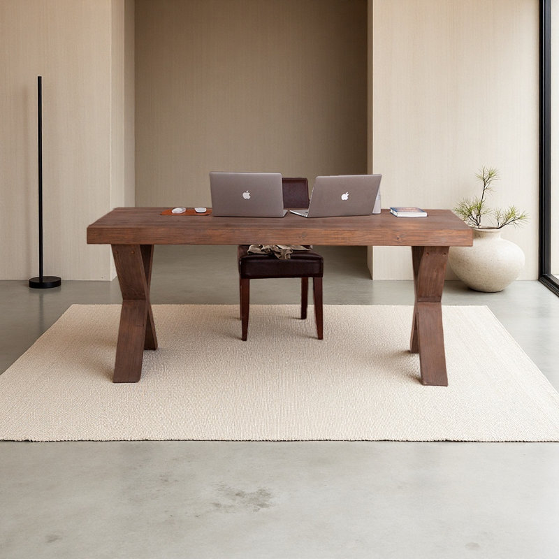 Bureau industriel rustique en pin naturel massif