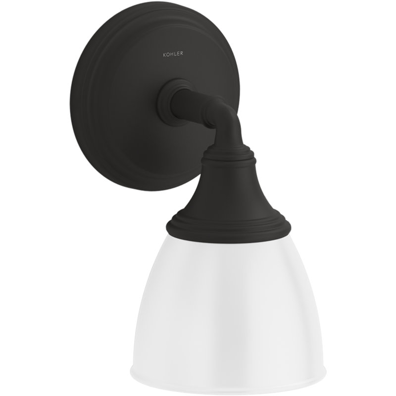 Devonshire 1 Light Indoor Bathroom Wall Sconce, Position Facing Up or Down, UL Listed, Matte Black