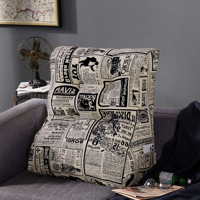 Triangular Backrest Cushion, Black/White Abstract