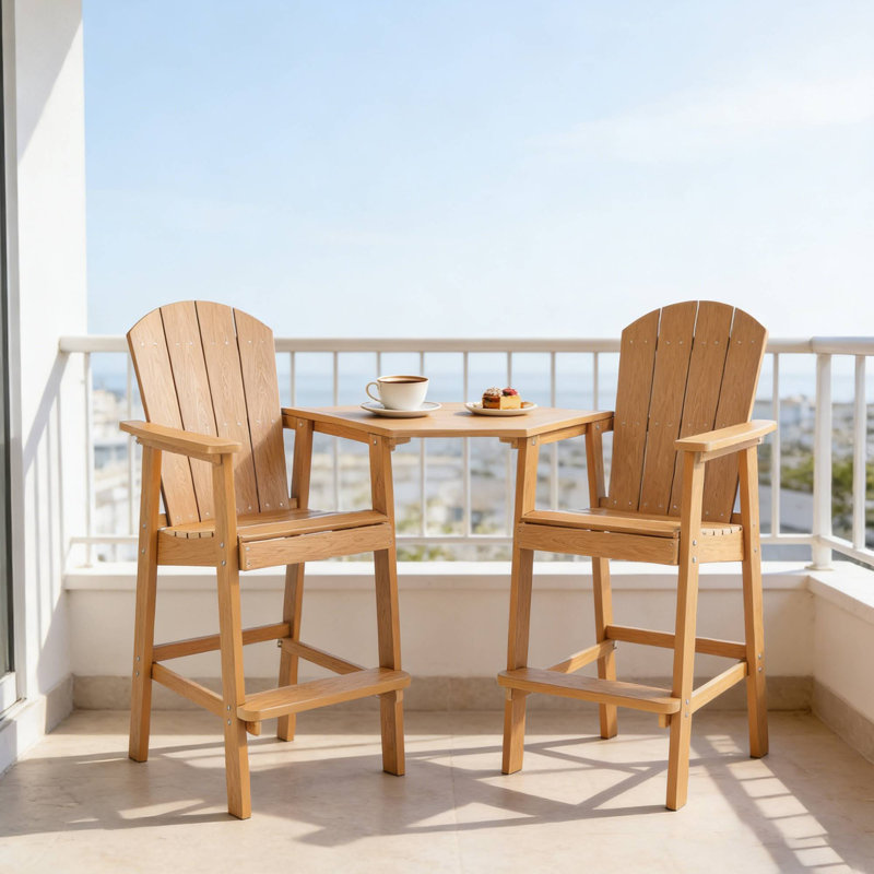 Ensemble de chaises de bar d'extérieur parfaites pour les chaises longues de patio et les soirées décontractées, Teck
