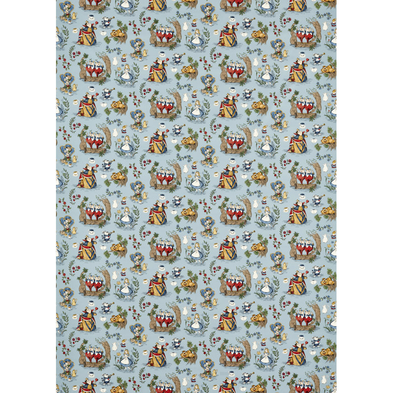Alice in Wonderland Fabric, Puddle Blue