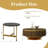 31.5 Inch Walnut And Gold Nesting Coffee Table Set With Two Storage Drawers-662688391-662688385