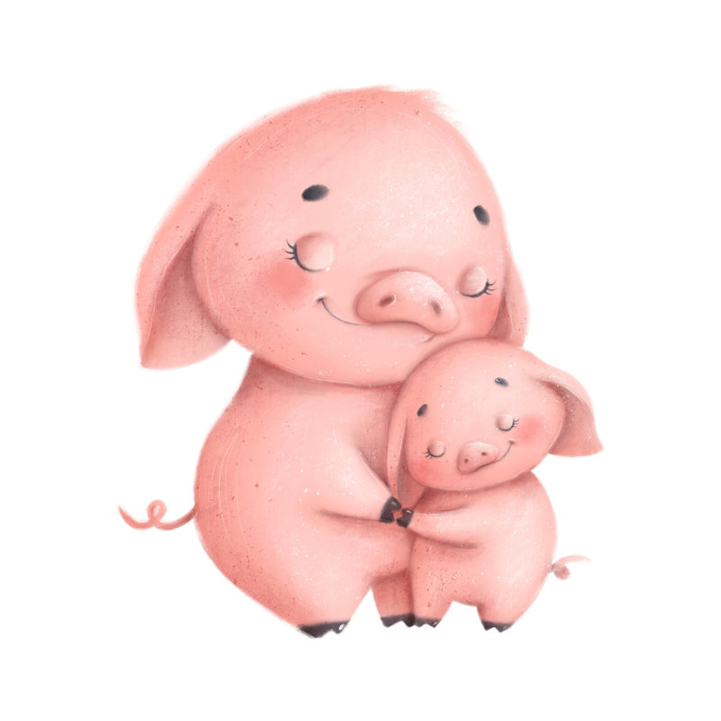 Mother's Day Animals - Wrapped Canvas Print, 91cm H x 91cm W x 3.8cm D