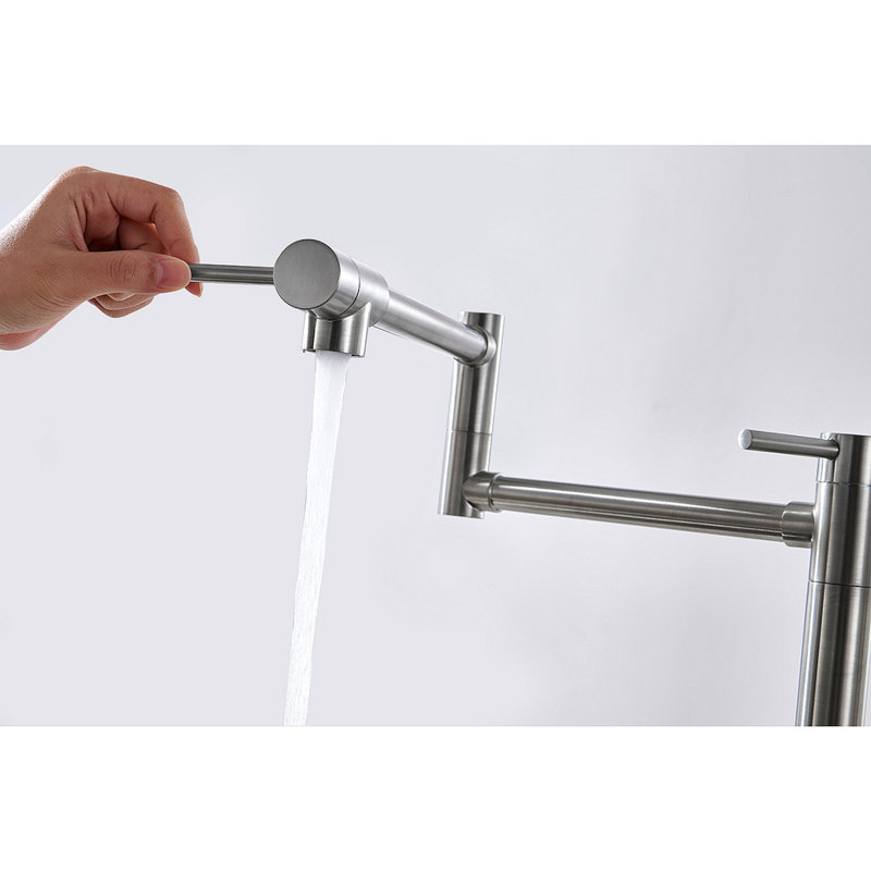 Robinet remplisseur de pot avec tige d'extension, Nickel brossé