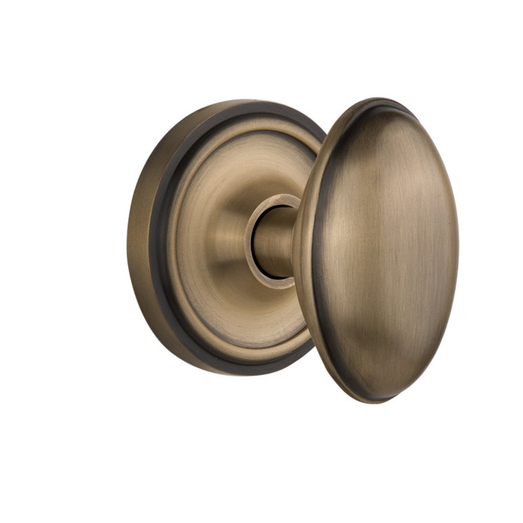 Classic Rosette with Homestead Door Knob, 2-3/8”, Antique Brass