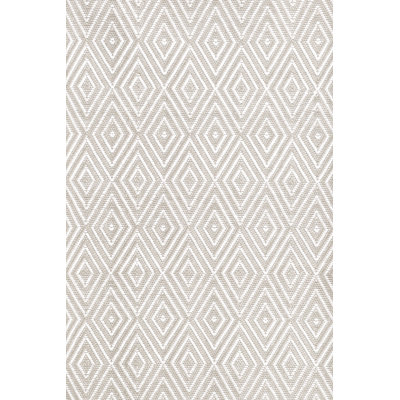 SAMPLE-Diamond Geometric Handmade Flatweave Platinum Indoor / Outdoor Area Rug - 2'x1'6"