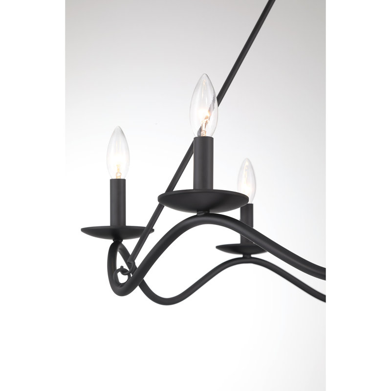 Lustre 6 lumières noir mat Moayad, Noir mat