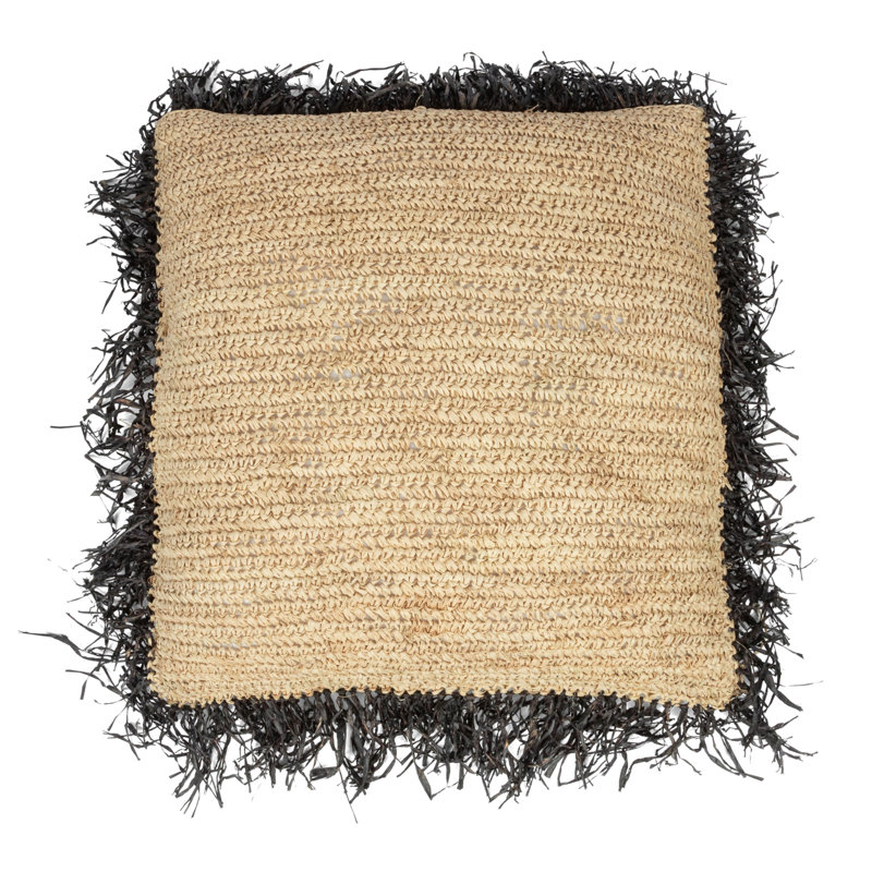 Square Cushion Cover, 60cm H x 60cm W x 10cm D, Natural