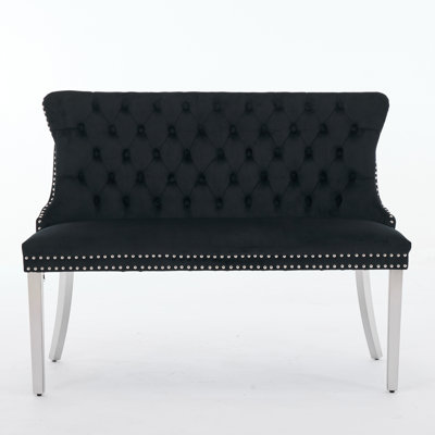 Banc de salle à manger double en velours