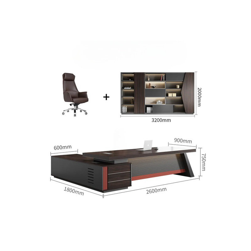 Mykol L-Shaped Executive Desk, 75cm H x 260cm W x 90cm D