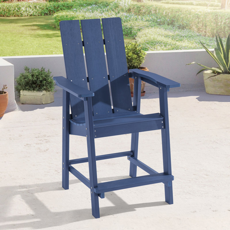 Chaise de jardin Tirie Adirondack, Bleu marine