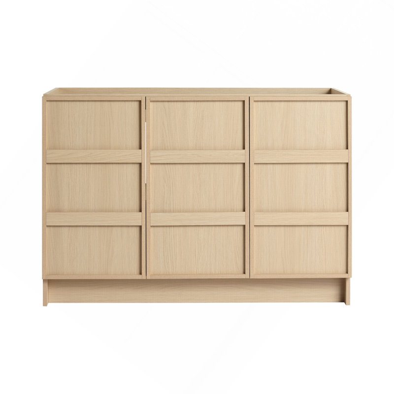 Meuble-lavabo autoportant 48 po et 3 portes d'armoire à fermeture en douceur, contreplaqué, chêne Dune, Oak