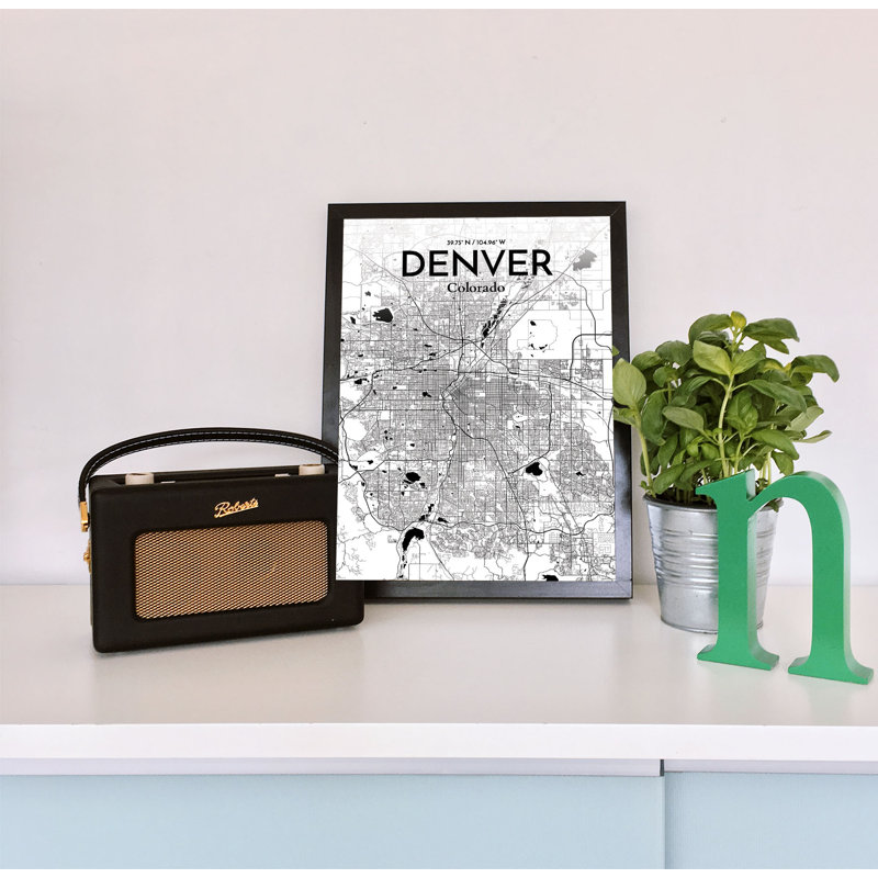 Denver City Map - No Frame Print, 43.2cm H x 27.9cm W x 0.1cm D