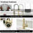 Commercial Pull Down Kitchen Sink Faucet With Sprayer Modern  Kitchen Faucet Single Handle Brass Taps Brushed Gold-115227899