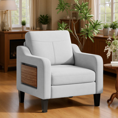 Chaise rembourrée en tissu de qualité supérieure 29,9 po de largeur Mid-Century