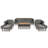 6-Pieces All Weather Sofa Set, Outdoor Rattan Sofa With Cushions