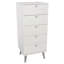 5 Drawer Narrow Chest, White Wax Finish