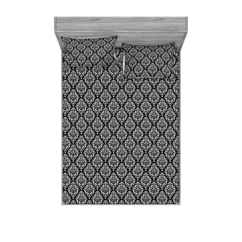 Drap-housse et taie décorative Ambesonne, Ensemble de draps pour lit double avec 2 taies d'o