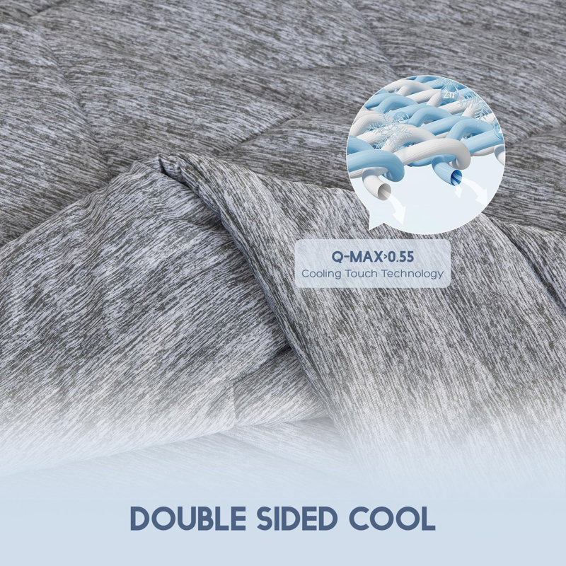  Couverture rafraîchissante double face, édredon léger pour ceux qui dorment au chaud, Édredon très grand, Gris