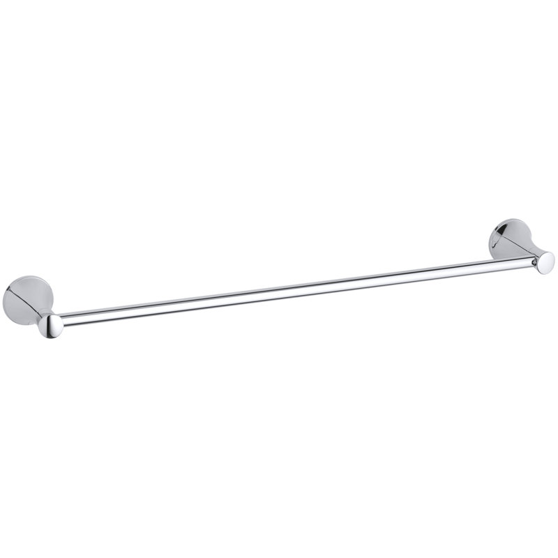 Coralais Wall Mounted Towel Bar, 24"W, Polished Chrome