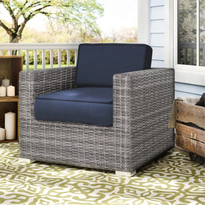Wicker Club Chair  GREY