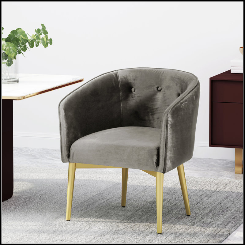 Fauteuil polyvalent en velours gris à quatre pieds pour diverses occasions et styles, alliant confort et élégance, Gris