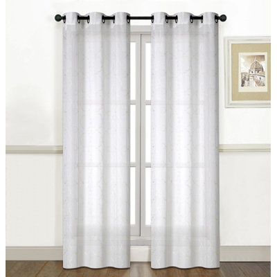 Paire de rideaux transparents avec œillets Larose