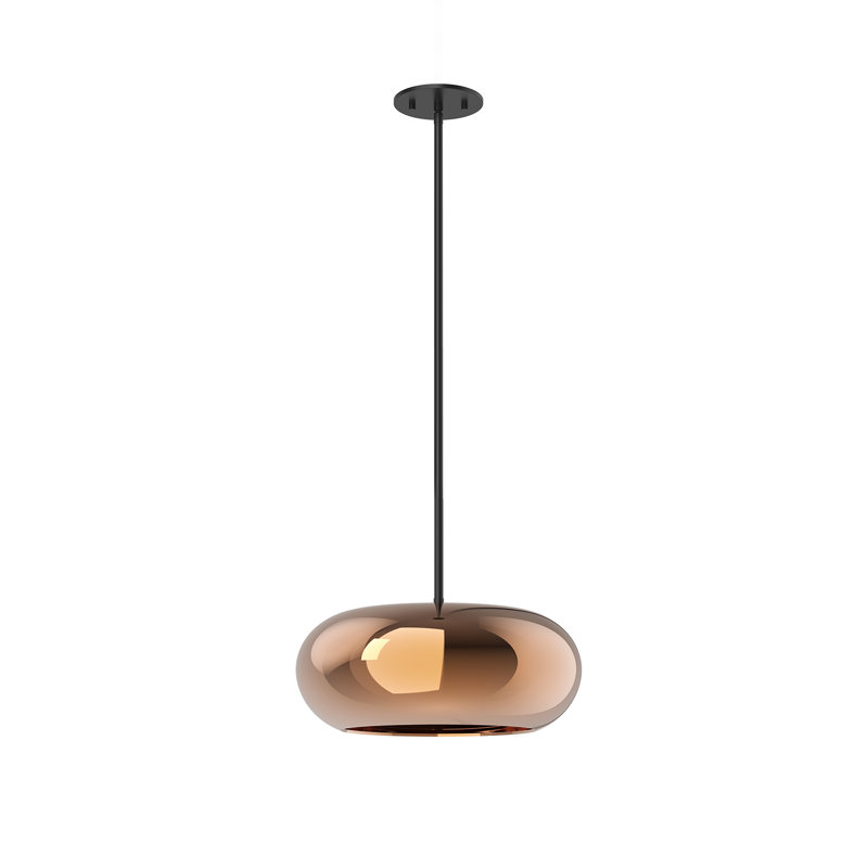 Luminaire suspendu tambour 1 lumière DEL 1 lumière, Cuivre
