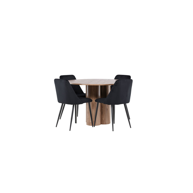 Olin 4 - Person Dining Set, Brown