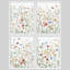 Ensemble de 4 reproductions d'art encadrées délicates fleurs sauvages pré-125120191-125120195