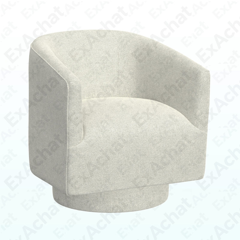 Fauteuil d'appoint pivotant blanc, Blanc