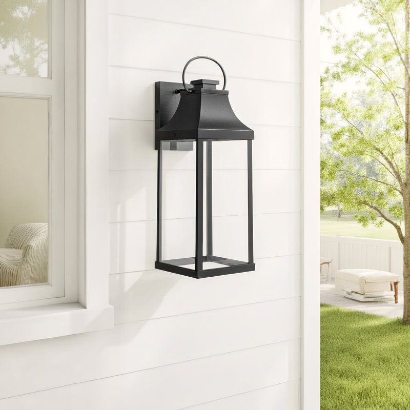 Parker Metal and Glass Wall Light, Oiled Bronze