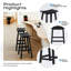 Tabouret de comptoir de cuisine Backless-778717200-773046085