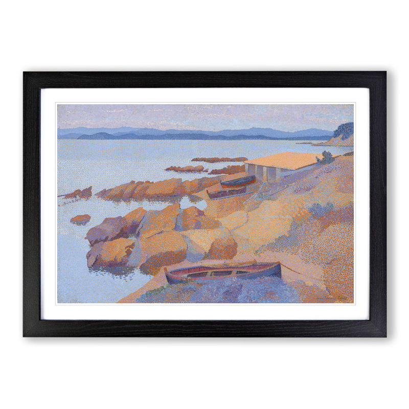 Coast near Antibes by Henri-Edmond Cross - Picture Frame Graphic Art, 48cm H x 65cm W x 2cm D, Black Framed