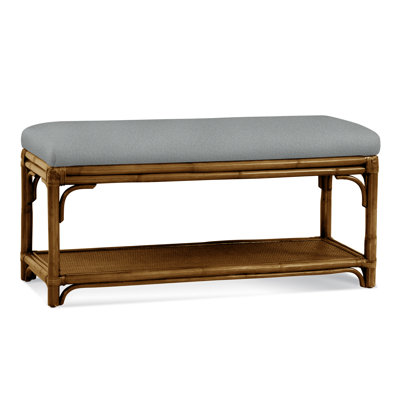 Summer Retreat Wicker Shelf Storage Bench