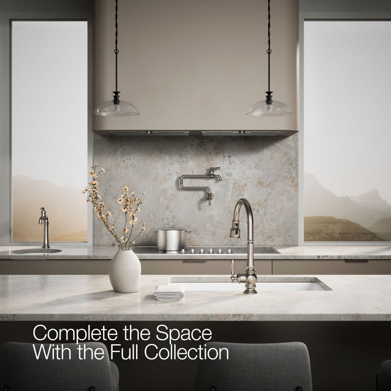 Artifacts® Pull Down Single Handle Kitchen Faucet, Vibrant Stainless