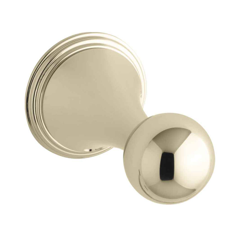 Finial Wall Mounted Robe Hook, Vibrant French Gold