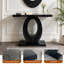 Console moderne et glamour avec miroir et incrustations de diamants broyés, table d'appoint pour entrée, salon, couloir ou hall d'entrée, noire