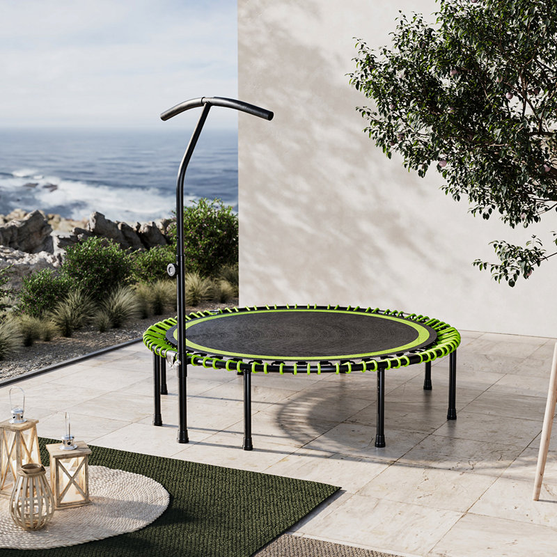 Freeport Park ft Round Backyard Trampoline, Black/Green