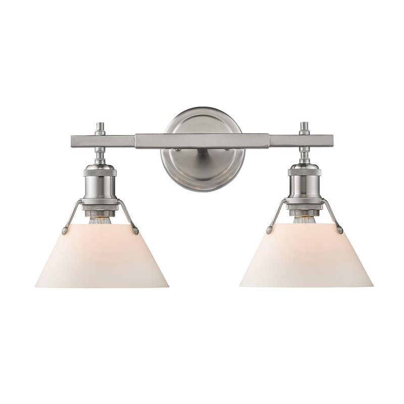 Luminaire à 3 lumières Felda, Verre opale, Étain