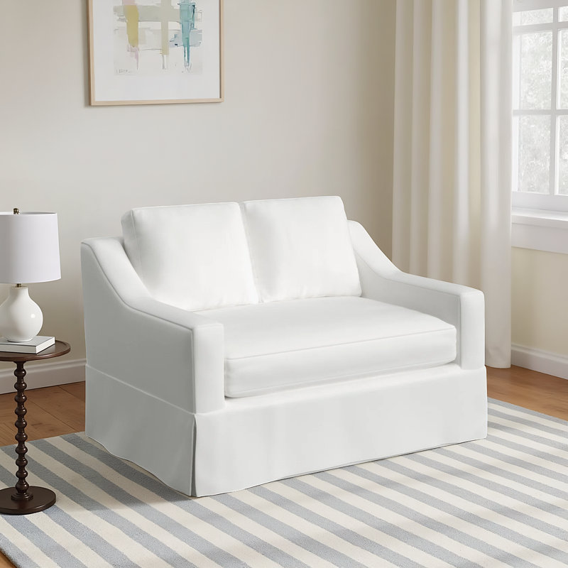 Cranbrook 55.5'' Slipcovered Loveseat, Bayou Off White Canvas