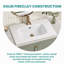 Vasque en céramique intégrée, blanche, BB04-30-301, bonde non incluse, pour salle de bain ou cuisine