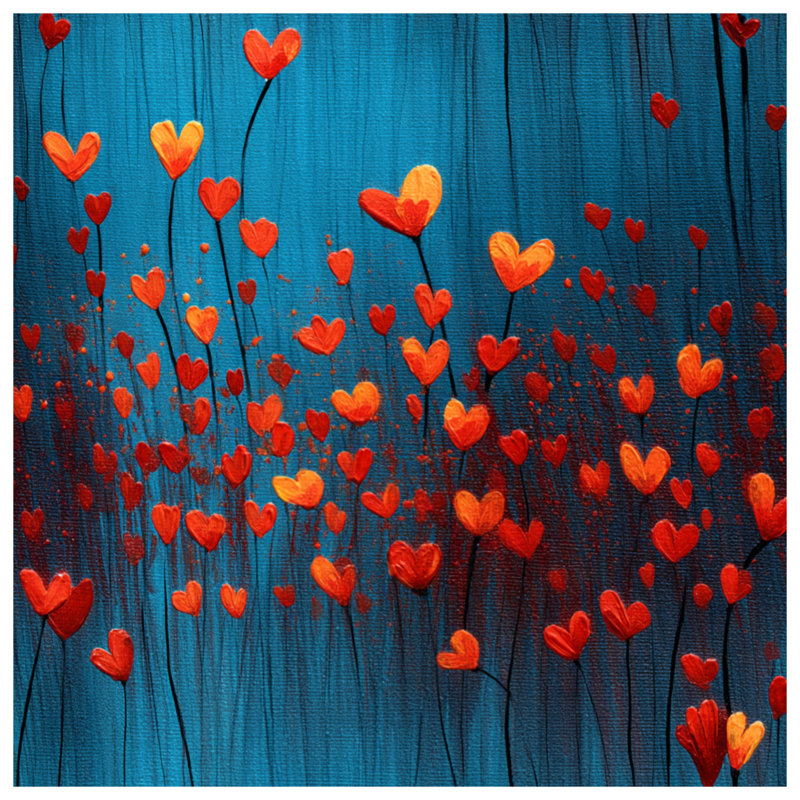 Jeté en polaire Heart Flowers - Jetés floraux pour canapés ou lits, 50in W x 60in H