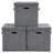 Foldable Fabric Cube Storage Box with Lid, Stackable and Sturdy, Gray