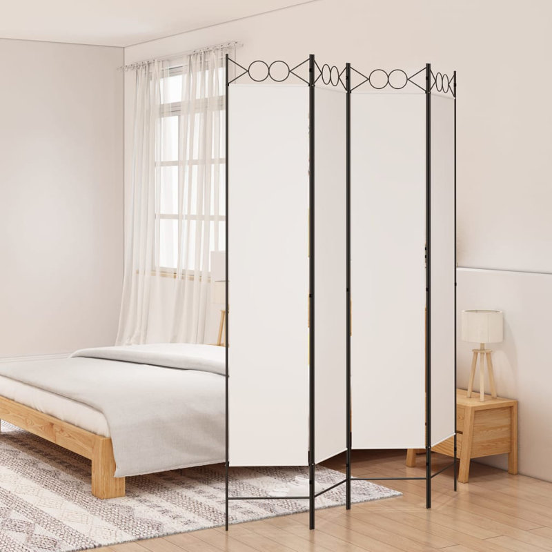 Casida Folding Room Divider, White, 160 x 200 cm, 4